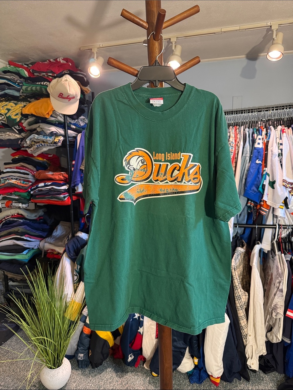 Vintage Long Island Ducks Green Tee - Champion